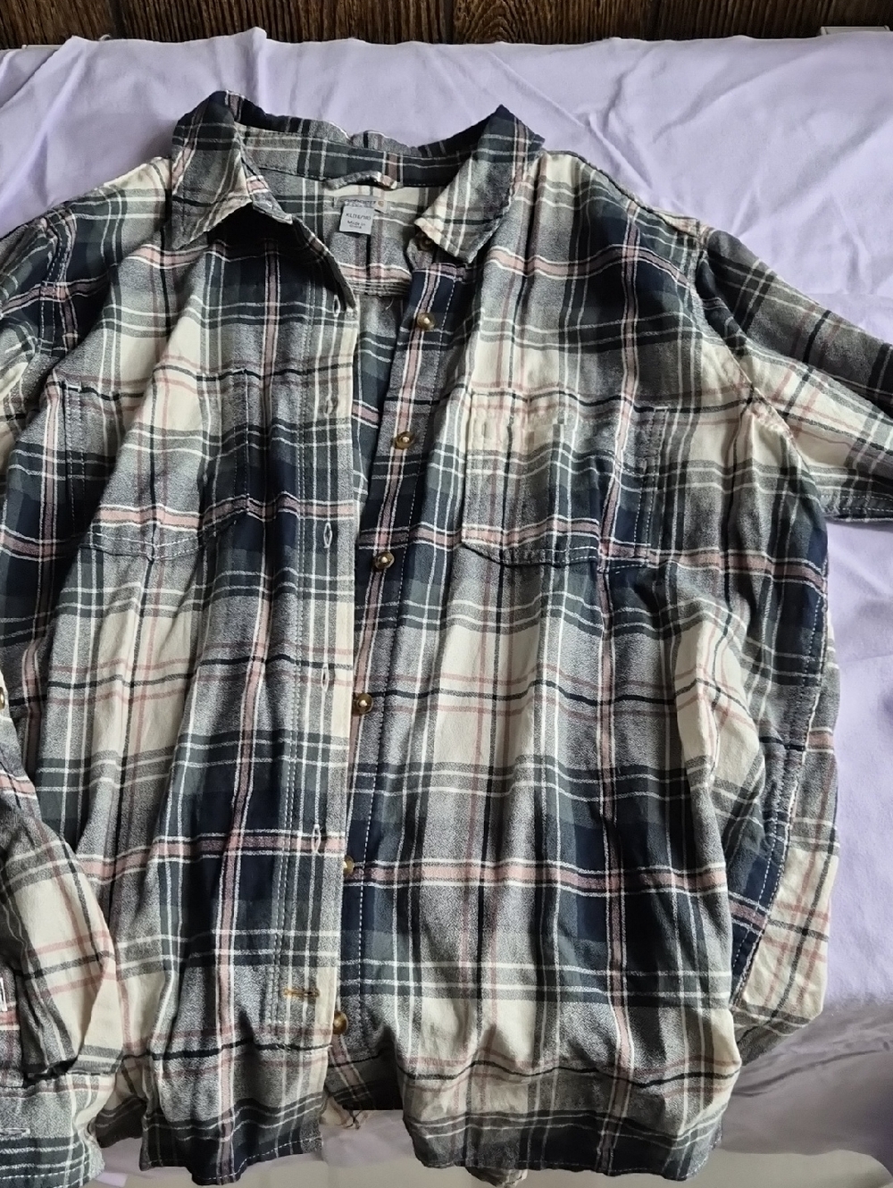 Carhartt Black, Cream,green & Pink Plaid Button-Down Shirt